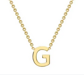 9ct Yellow Gold Necklace with Initial G 38+5cm